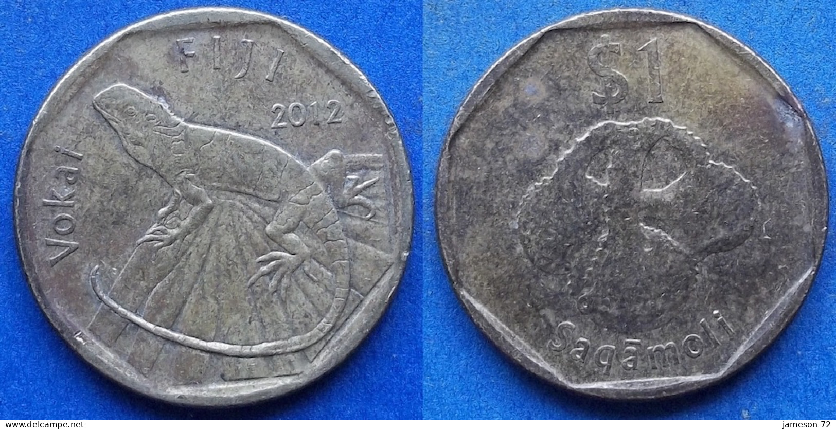 FIJI - 1 Dollar 2012 "Banded Iguana" KM# 336 Elizabeth II Decimal Coinage (1971-2022) - Edelweiss Coins - Fiji