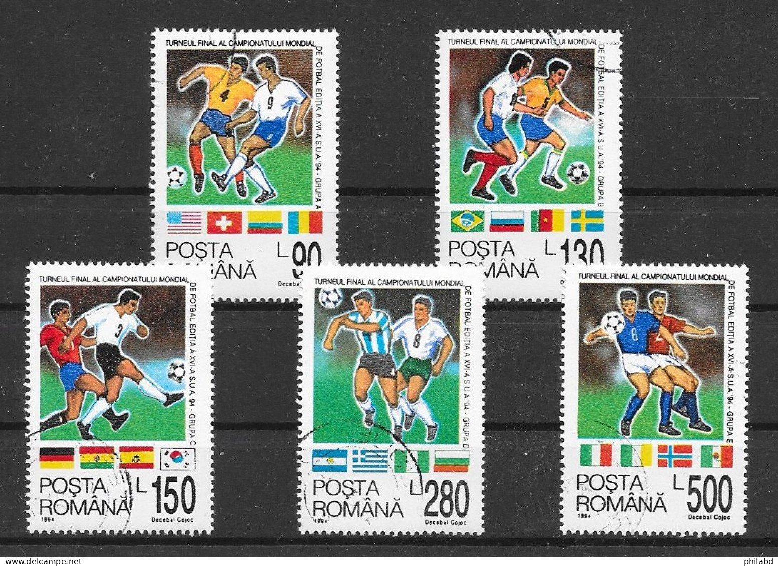 Sport Football - Roumanie N°4170 à/to 4174 (CM Etats-Unis 1994) 1994 O - 1994 – USA