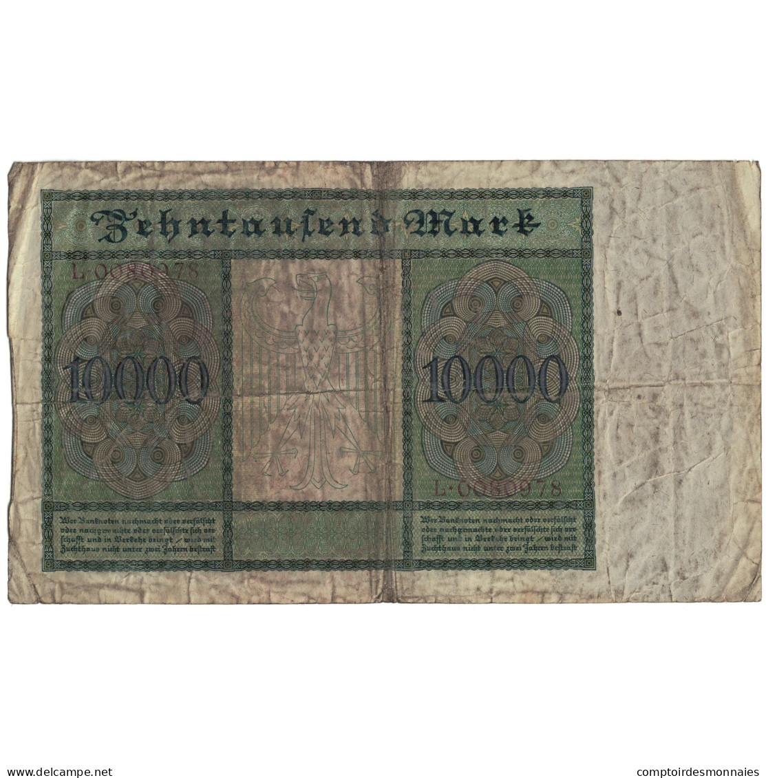 Billet, Allemagne, 10,000 Mark, 1922, 1922-01-19, KM:70, B - 10000 Mark