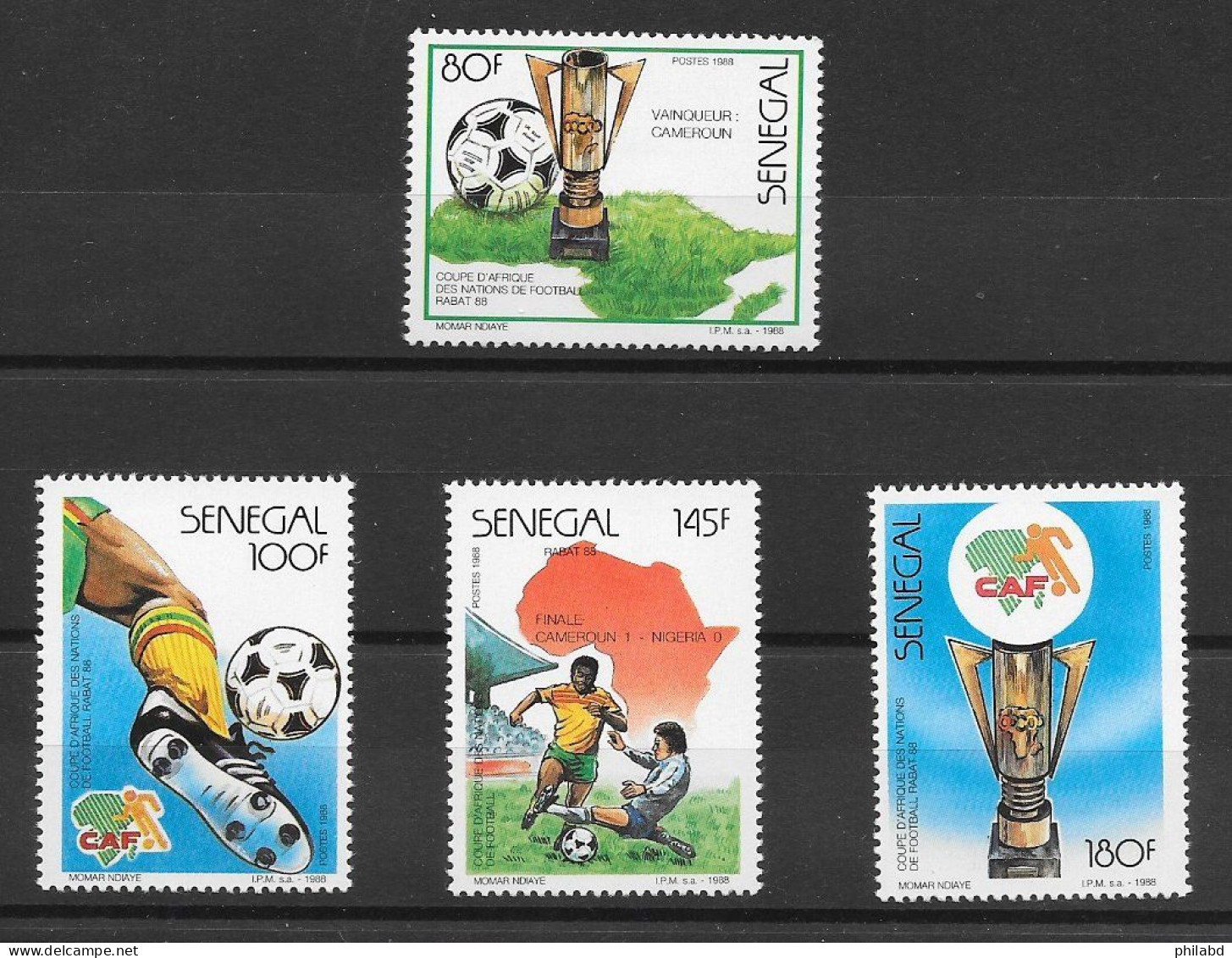 Sport Football - Sénégal N°758 à/to 761 Coupe Ballon (CAN 1988) 1988 ** - Coupe D'Afrique Des Nations