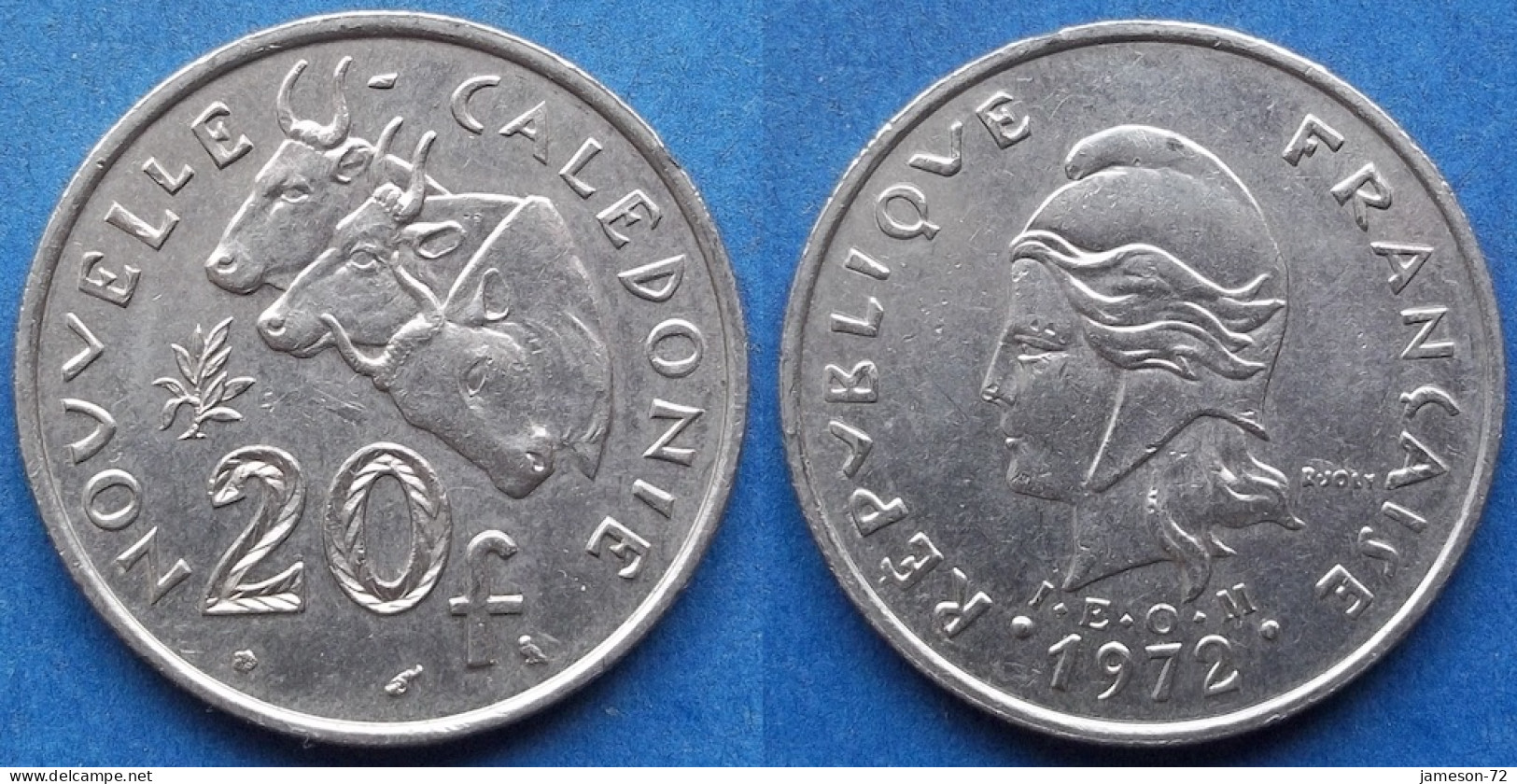 NEW CALEDONIA - 20 Francs 1972 "Three Ox" KM# 12 French Overseas Territory - Edelweiss Coins - Neu-Kaledonien