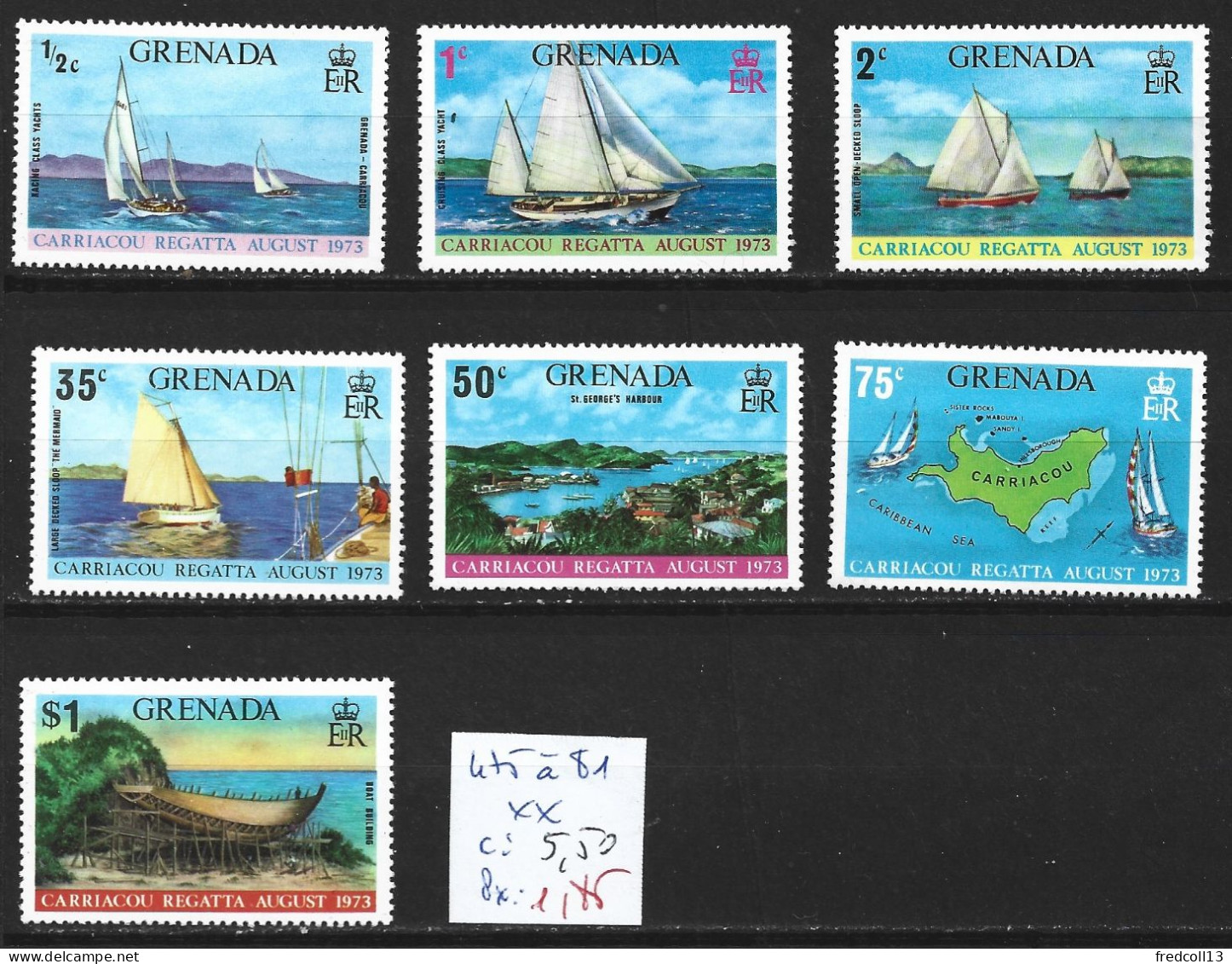 GRENADE 475 à 81 ** Côte 5.50 € - Grenada (...-1974)