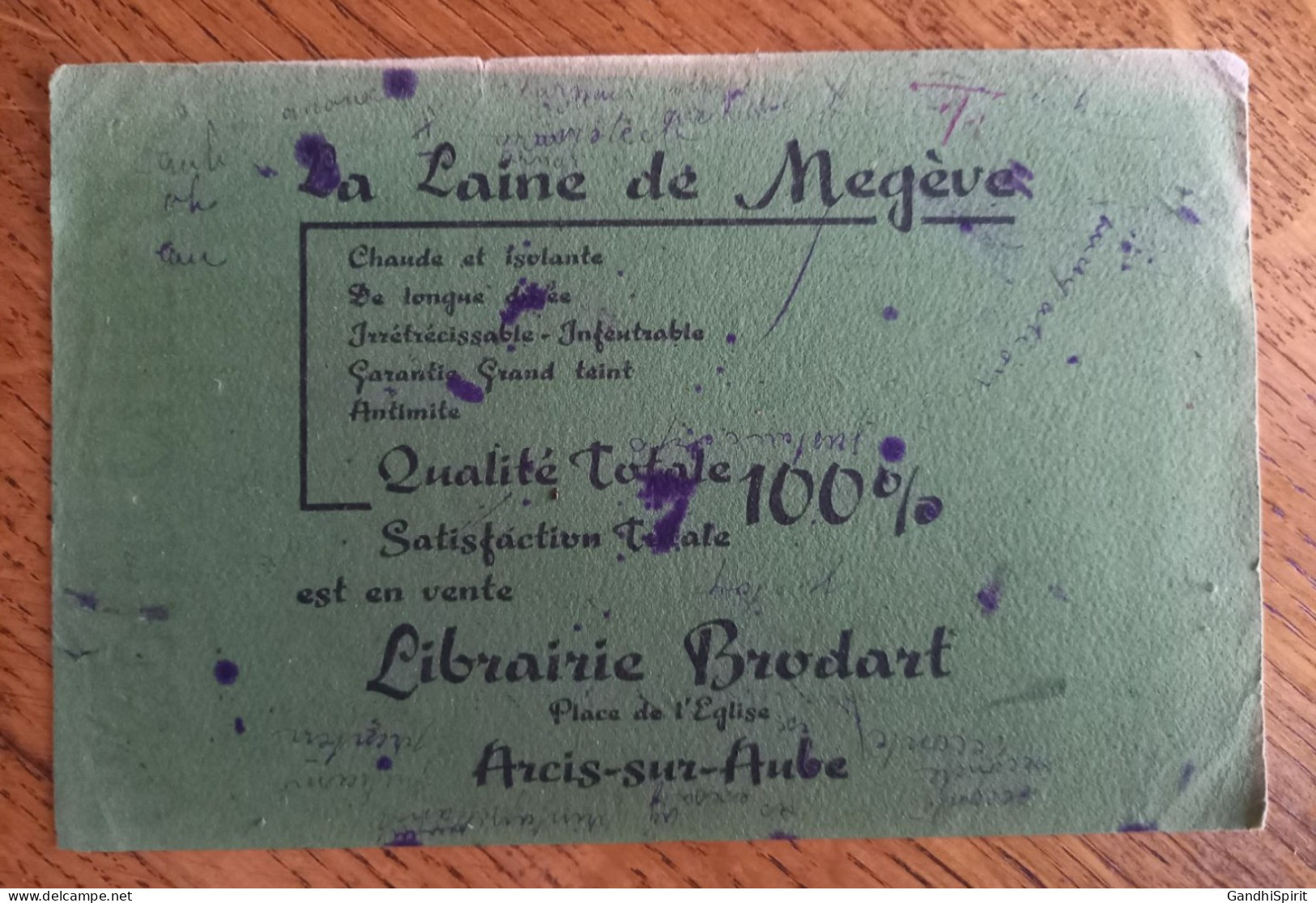 Buvard - La Laine De Megève - Librairie Brodart, Place De L'Eglise à Arcis Sur Aube - Textile & Vestimentaire