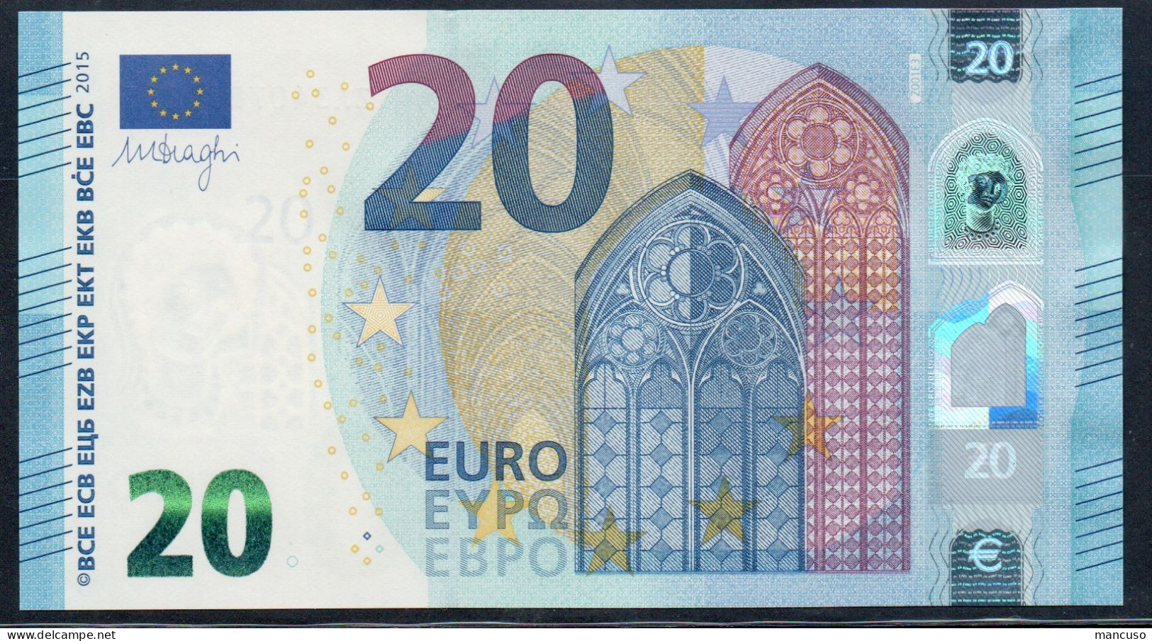 &euro; 20 BELGIUM ZA  Z001  DRAGHI  UNC - 20 Euro