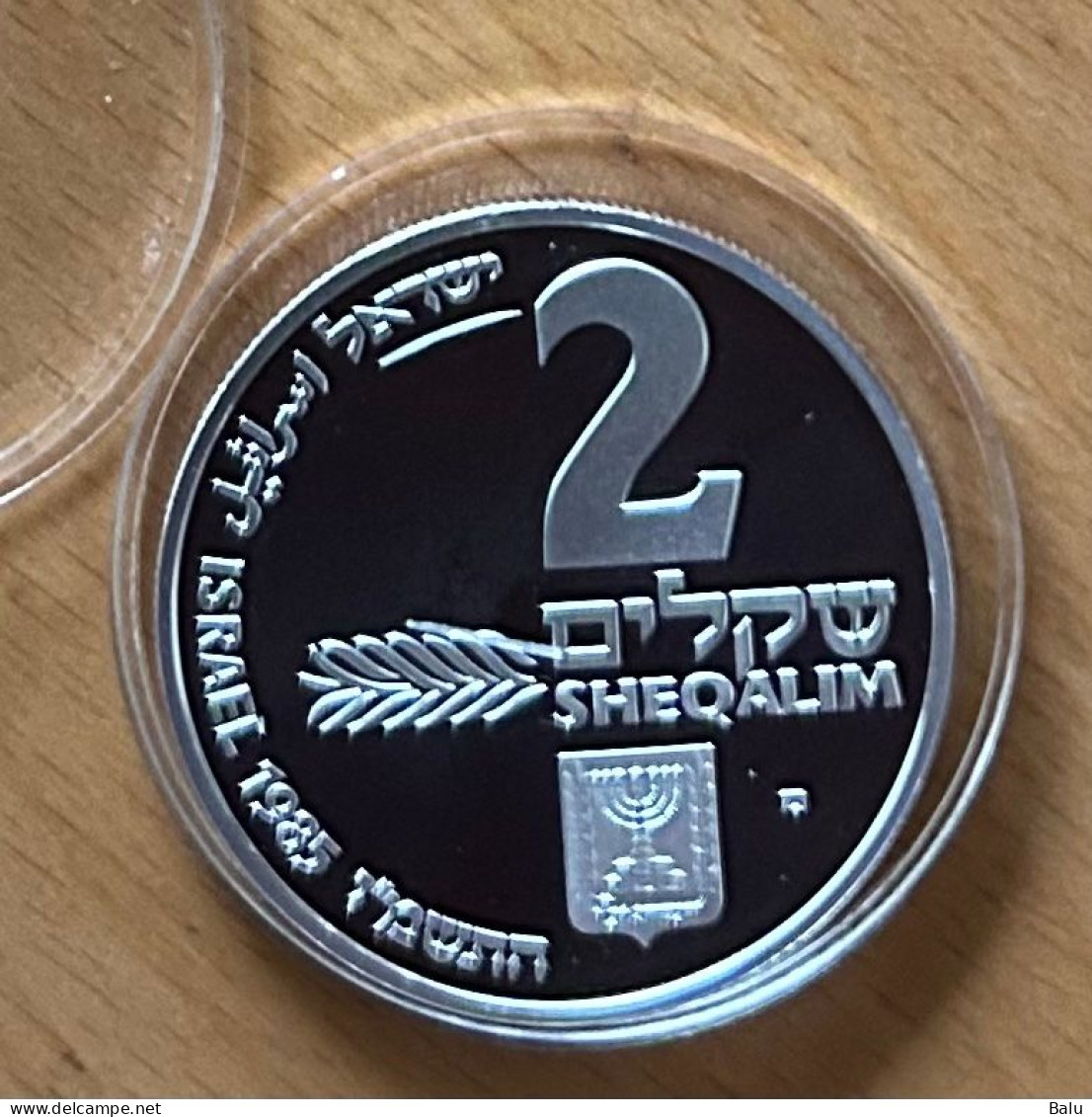 Israel 1985 Hanukka From Ashkenaz, Silber 850, 30/37mm, 14.4/28.8 Gr. 1+2 Sheqel Coin Set B.U. Proof, Krause 161-62 - Israël