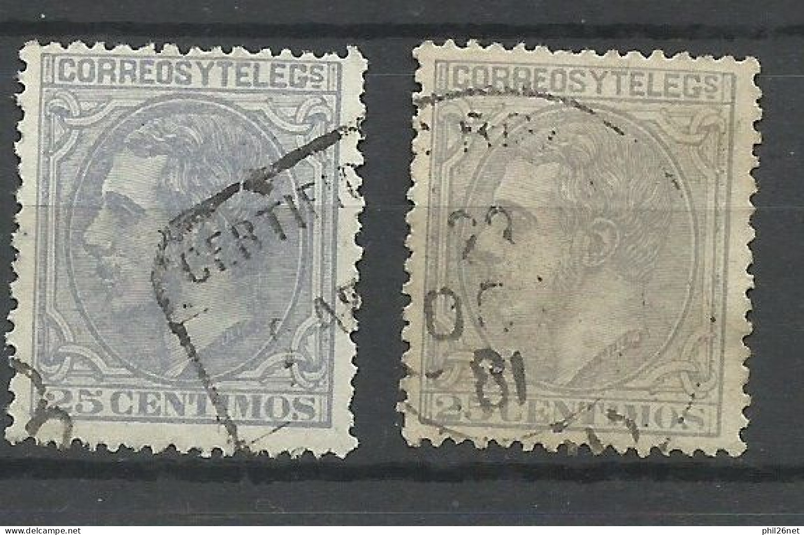 Espagne N° 187 Et  187  Gris  Oblitérés    B/TB   Voir Scans   Soldé ! ! ! - Usati