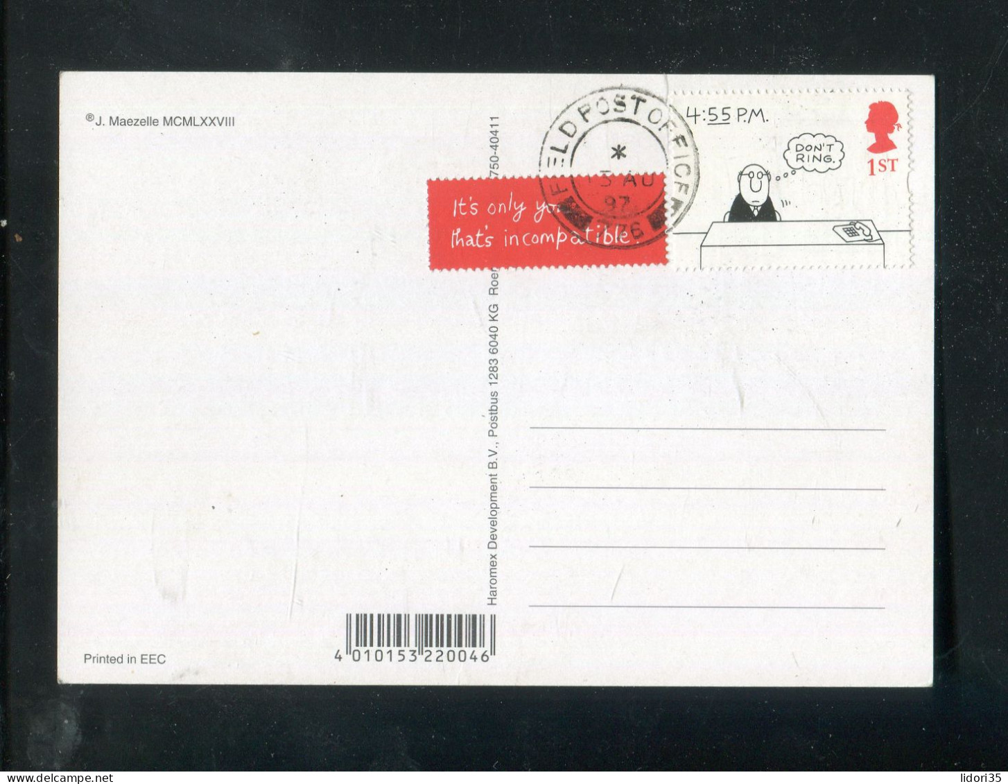 "GROSSBRITANIEN" 1997, Bildkarte Mit Stempel "FIELD POST OFFICE" (5946) - Variétés, Erreurs & Curiosités