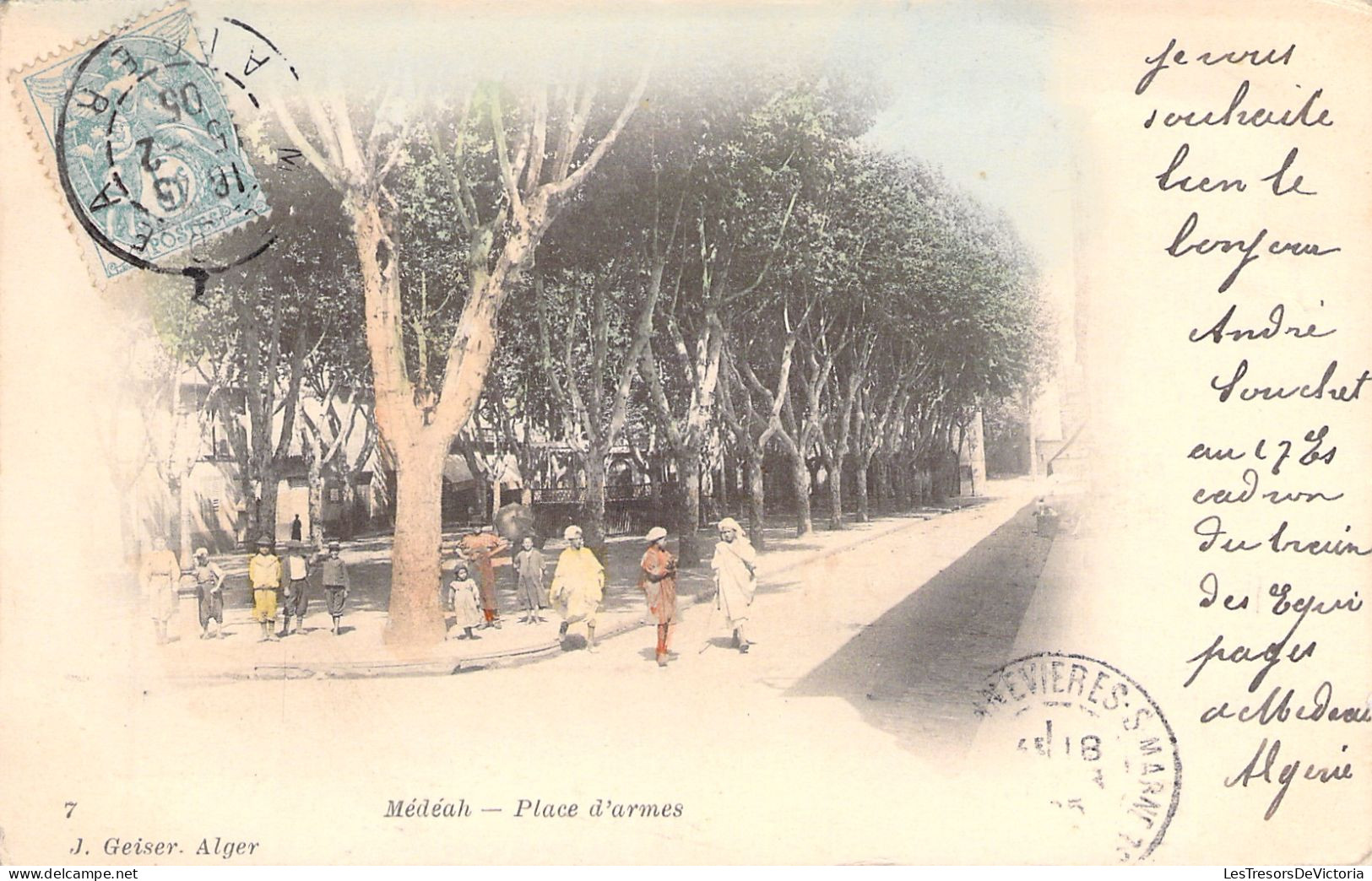 ALGERIE - Medeah - Place D'armes - Colorisé - Carte Postale Ancienne - Medea