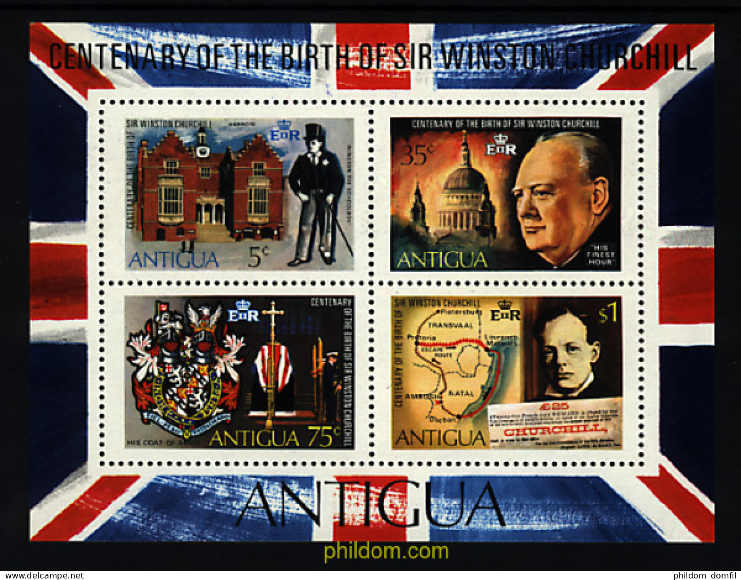 57169 MNH ANTIGUA 1974 CENTENARIO DEL NACIMIENTO DE SIR WINSTON CHURCHILL - Autres & Non Classés