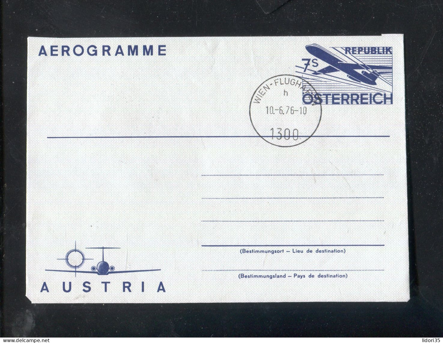 "OESTERREICH" 1976, Luftpostfaltbrief Mi. LF 17 K1 "WIEN-FLUGHAFEN" (5961) - Enveloppes