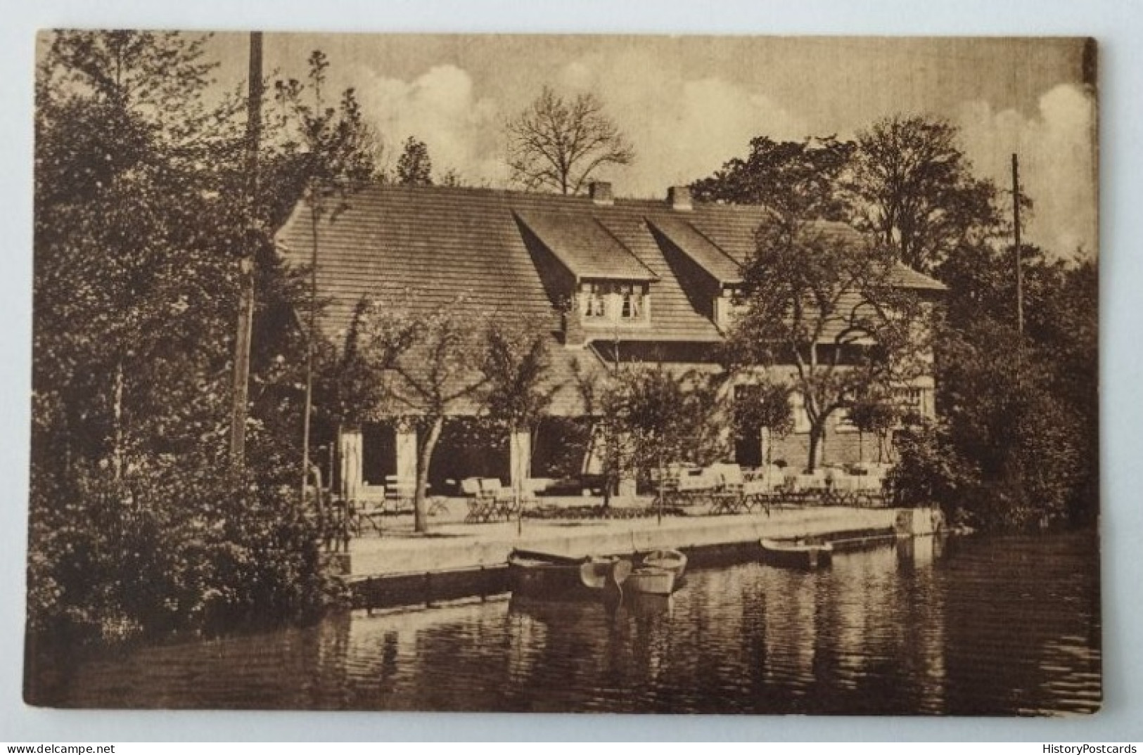 Diepholz, Gast- U. Pensionshaus Stadt Osnabrück, Garten Mit Bootsanlegestelle,1935 - Diepholz