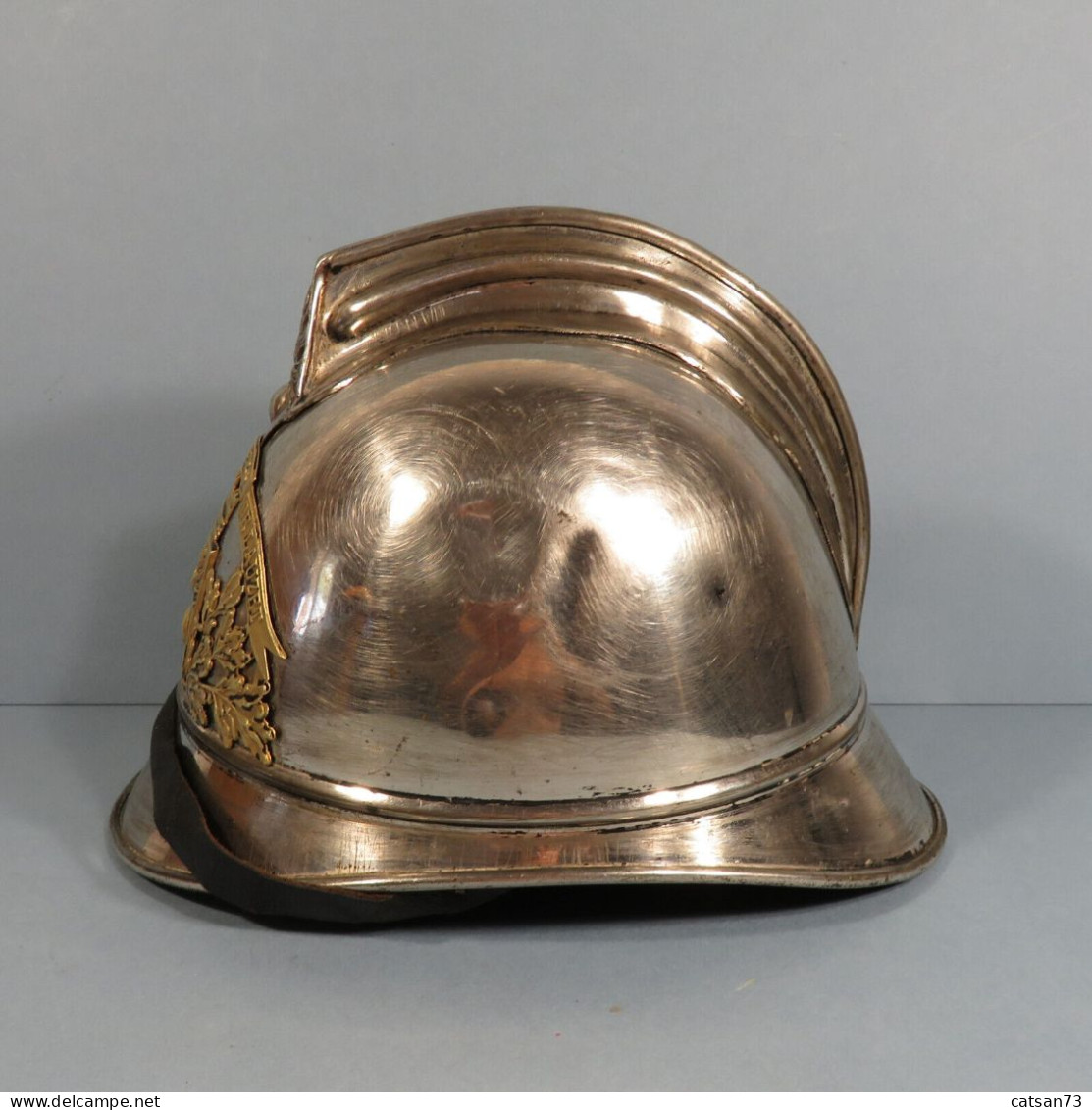 CASQUE D'OFFICIER DES SAPEURS POMPIERS AVEC PLAQUE VILLE DE LAUZET 1900 1895 - Headpieces, Headdresses