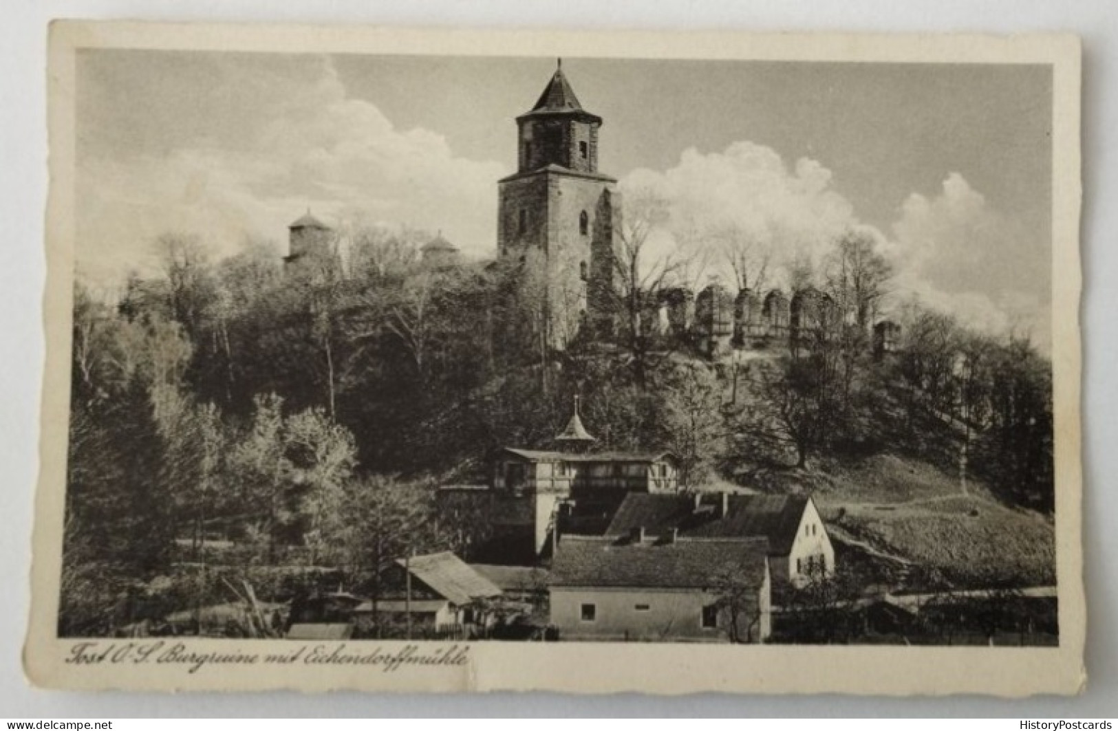 Tost In Oberschlesien, Toszek, Burgruine Mit Eichendorffmühle, 1935 - Schlesien