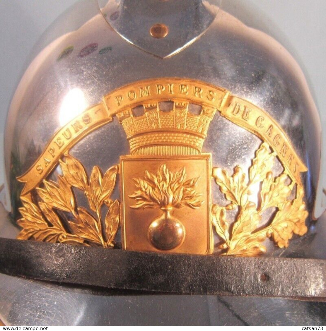 CASQUE D'OFFICIER DES SAPEURS POMPIERS DE LA VILLE DE CAGNES SAPEURS-POMPIERS - Helme & Hauben