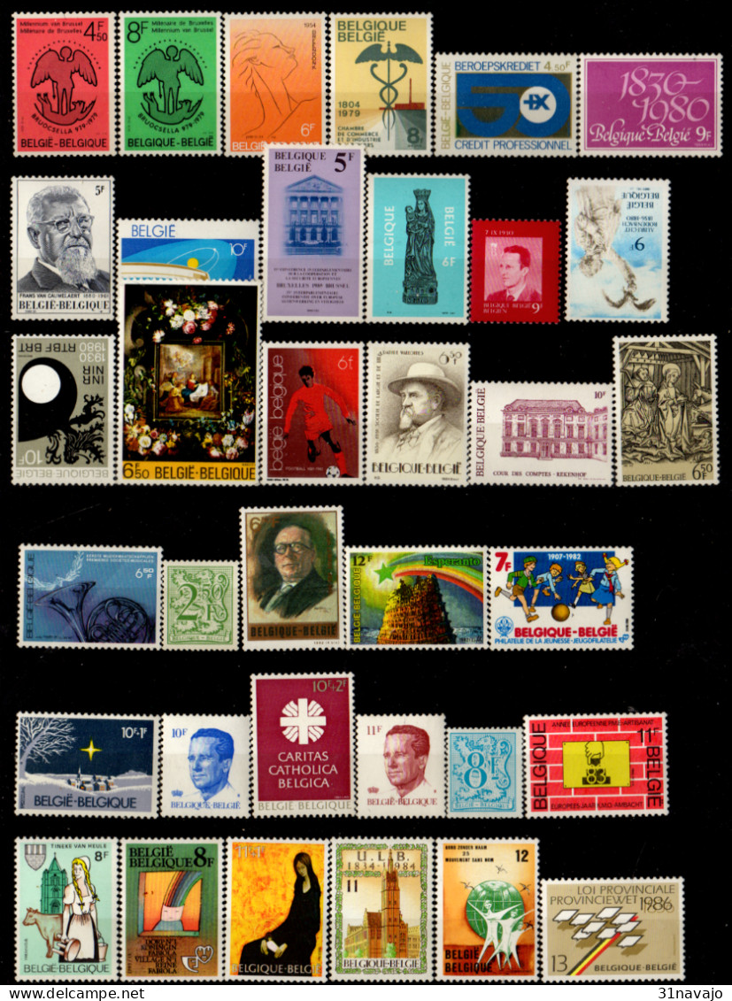 BELGIQUE - Lot Timbres Neufs - Collections