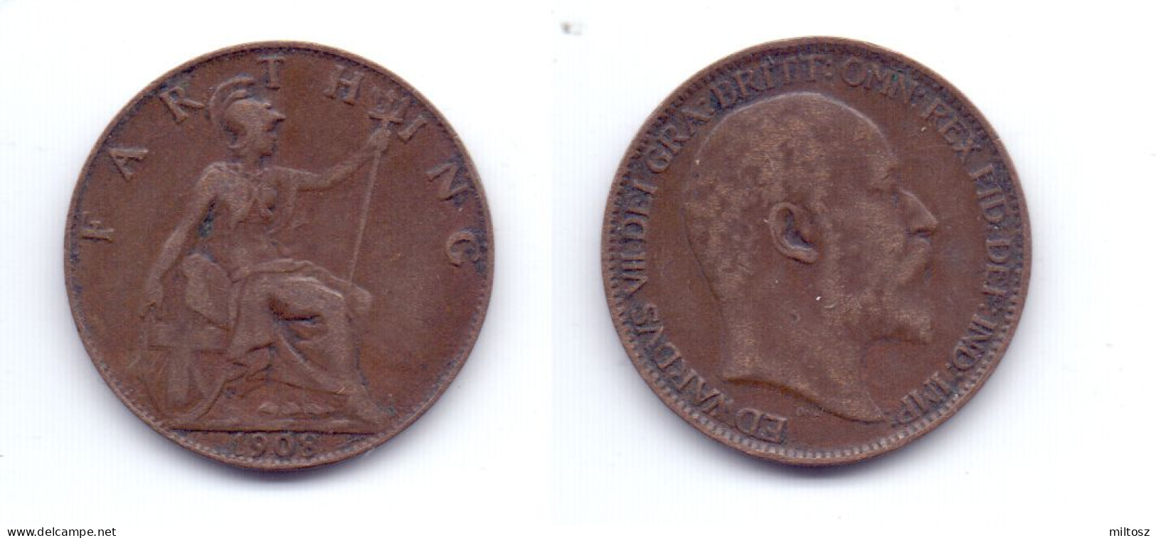 Great Britain 1/4 Penny 1908 - B. 1 Farthing