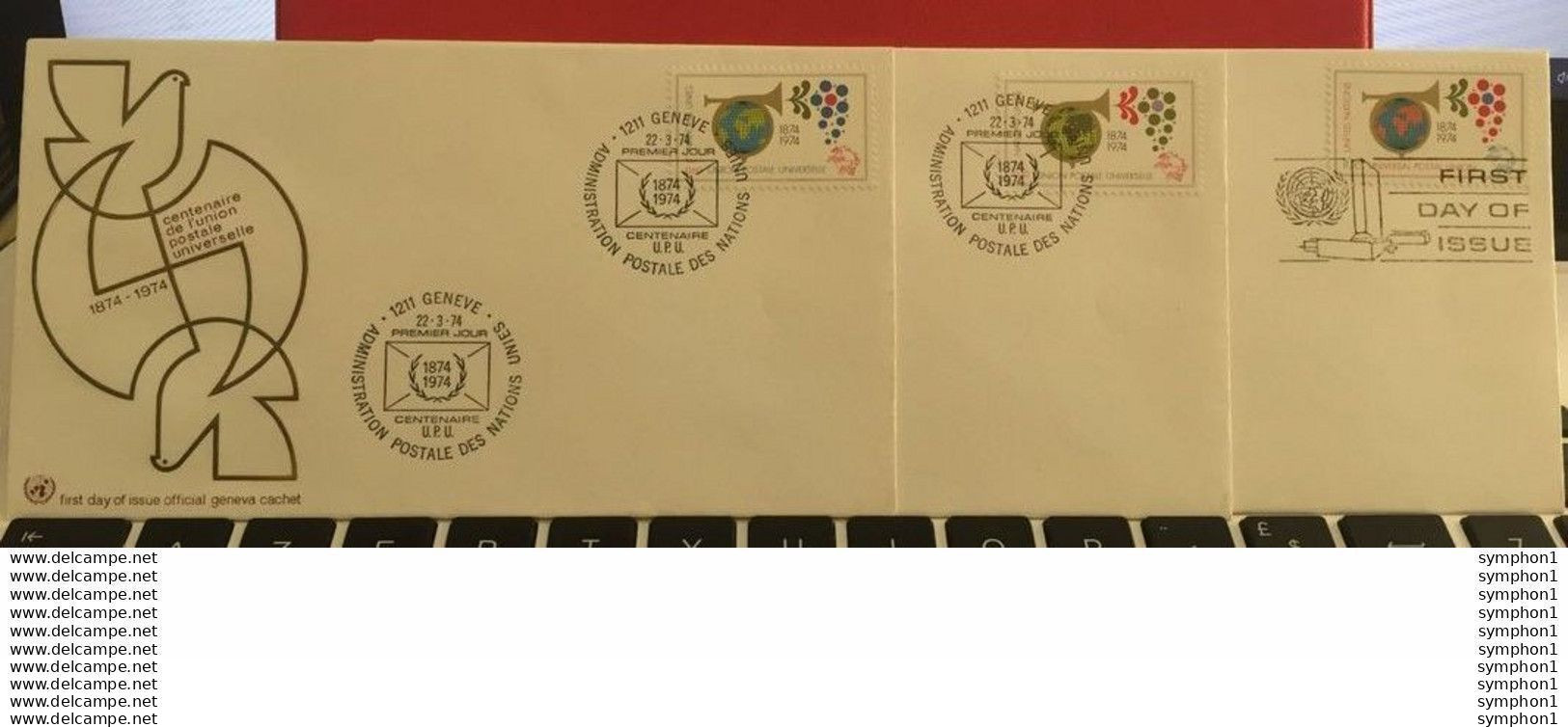 Lot De 18 Enveloppes FDI Des Nations Unies De 1974 "United Nations", Certaines Avec Oblitération 1er Jour - Lettres & Documents