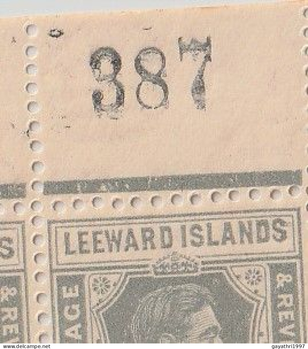 Leeward Islands 1938-42 King George VI Th  SG 103 A ERROR AND VARITYS  Slate -Grey Block Of 8 (sh57) - Leeward  Islands