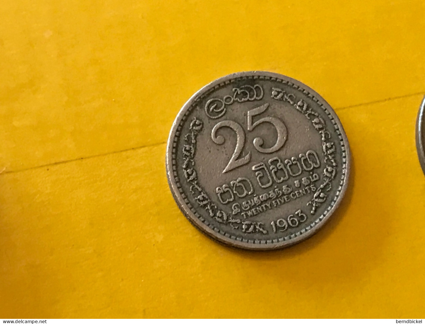 Münze Münzen Umlaufmünze Sri Lanka Ceylon 25 Cents 1963 - Sri Lanka