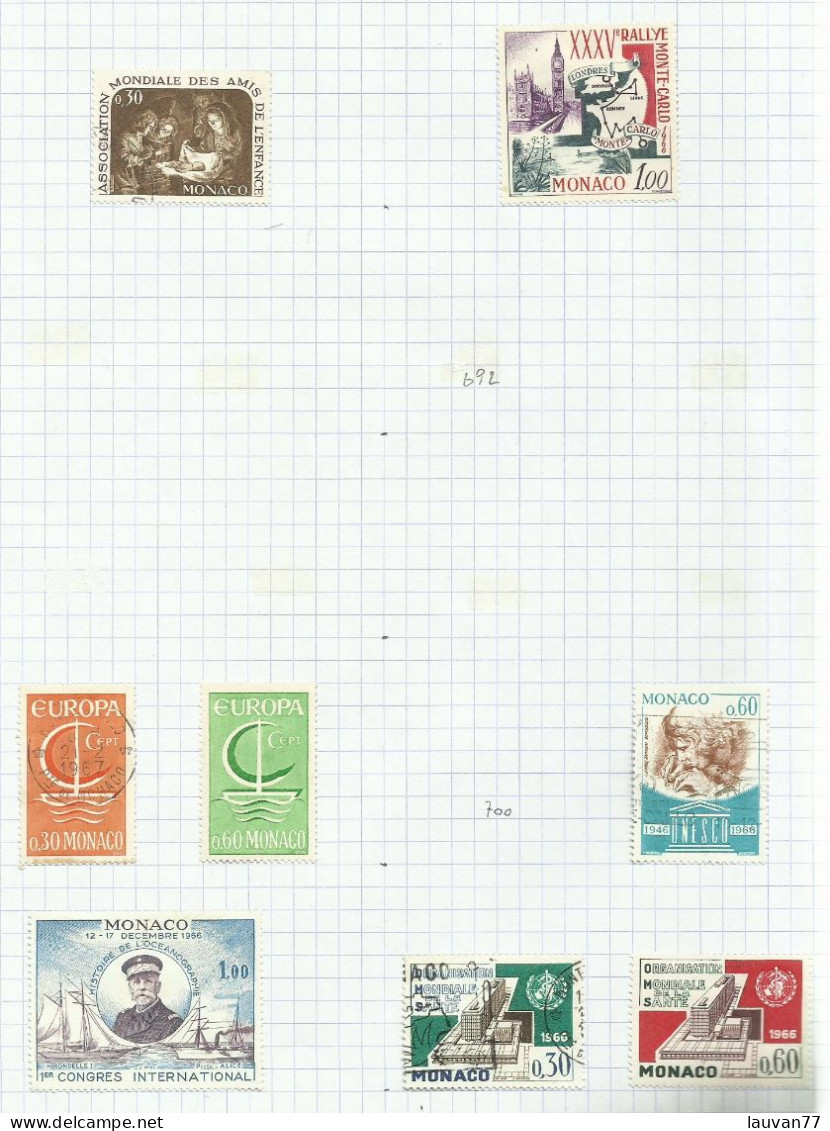 Monaco N°688, 689, 698, 699, 701 à 704 Cote 5.25€ - Used Stamps