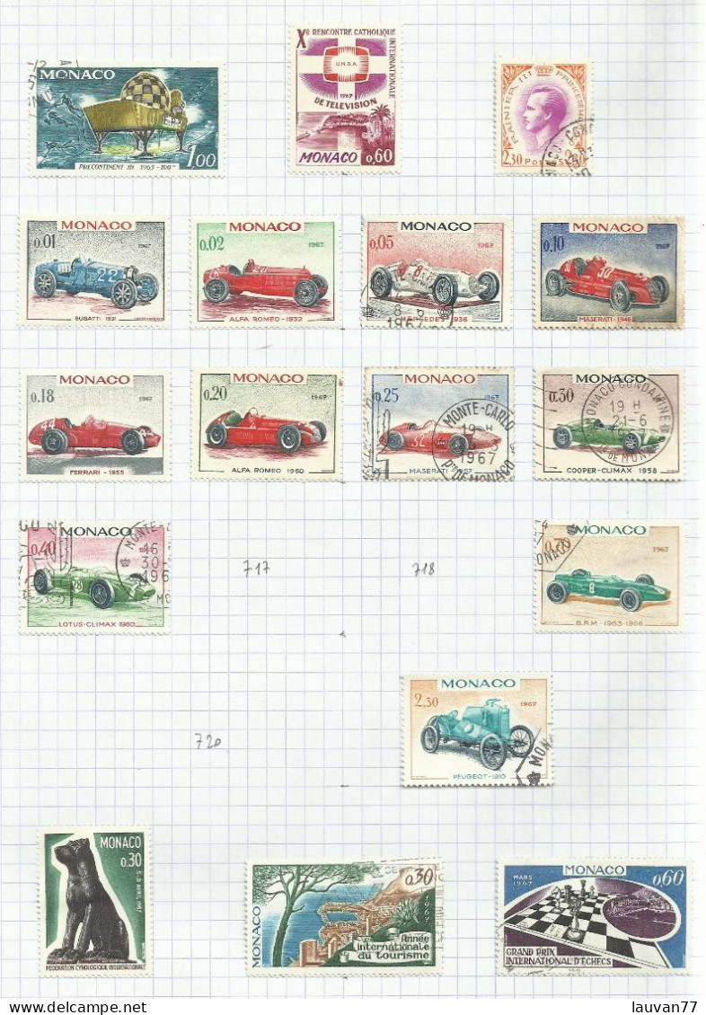 Monaco N°705 à 716, 719, 721 Cote 12.45€ (722 à 724 Offerts) - Used Stamps