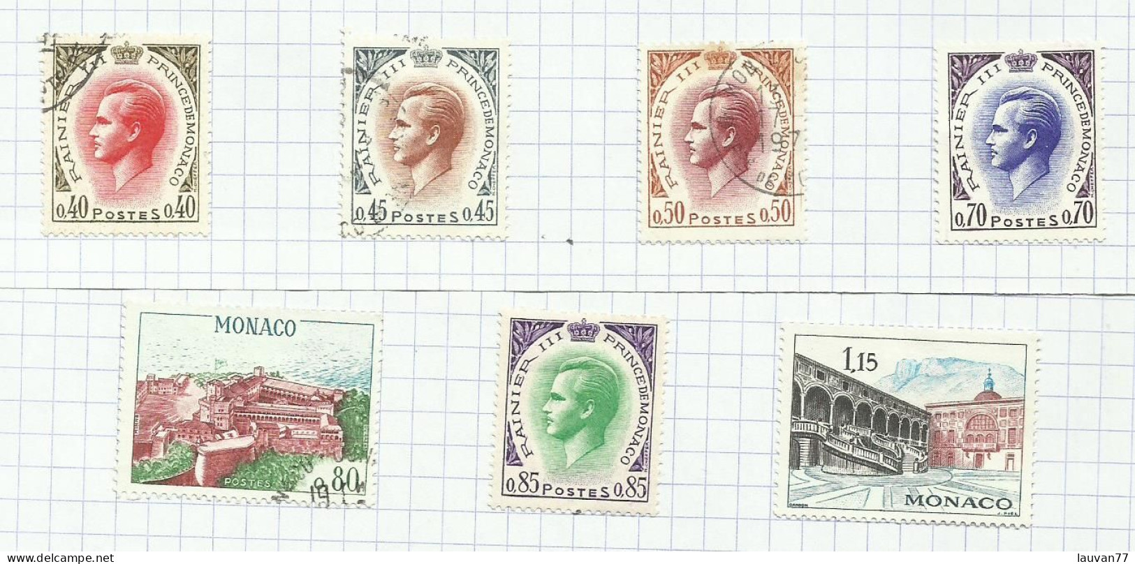 Monaco N°772 à 778 Cote 7.20€ - Used Stamps