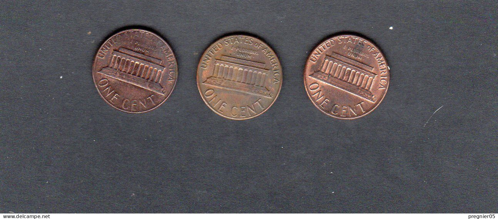 USA - Lot 3 Pièces 1 Cent Lincoln Memorial Penny 1984D/85/85D TB/F  KM.132 - 1959-…: Lincoln, Memorial Reverse
