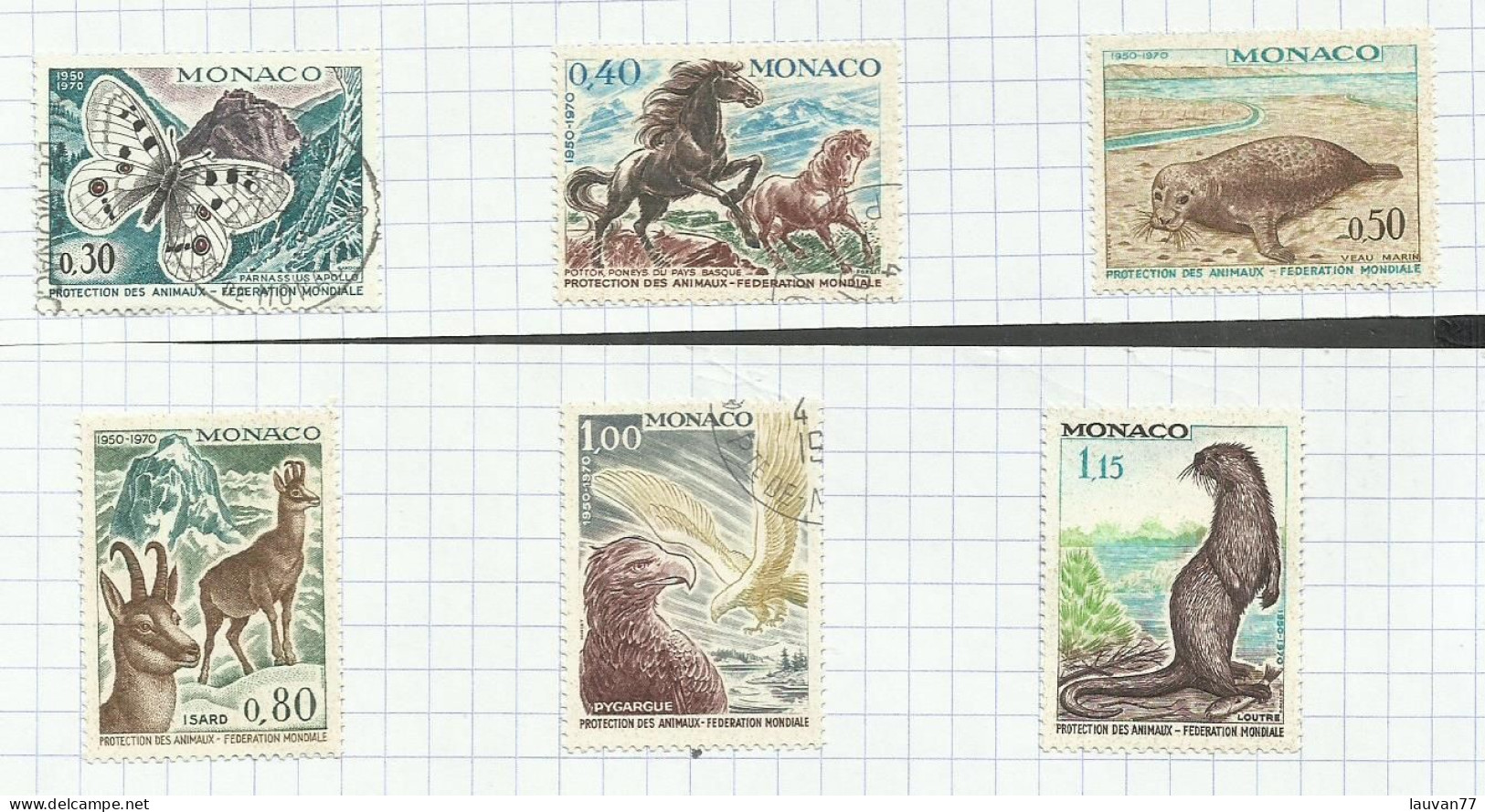 Monaco N°809 à 814 Cote 8.65€ - Usados