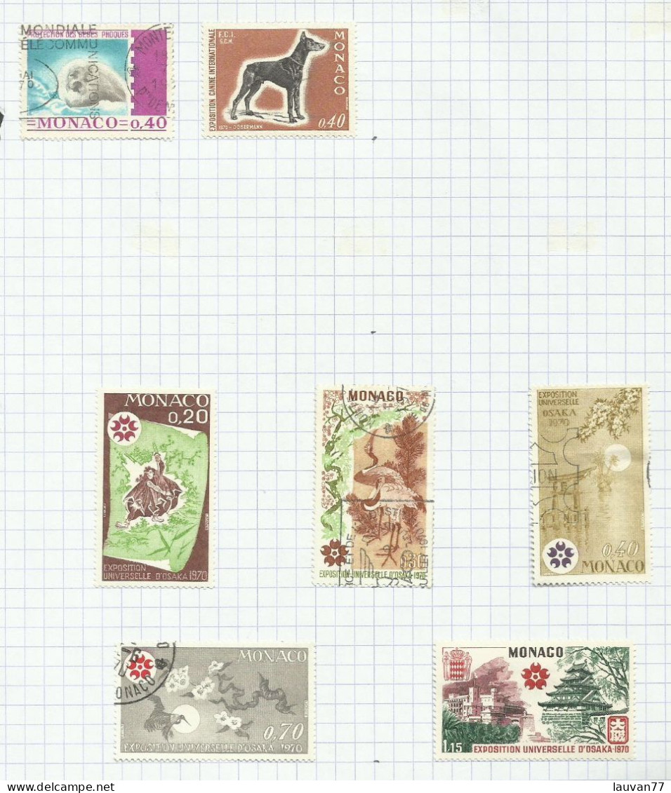 Monaco N°815, 816, 822 à 826 Cote 5.40€ - Used Stamps