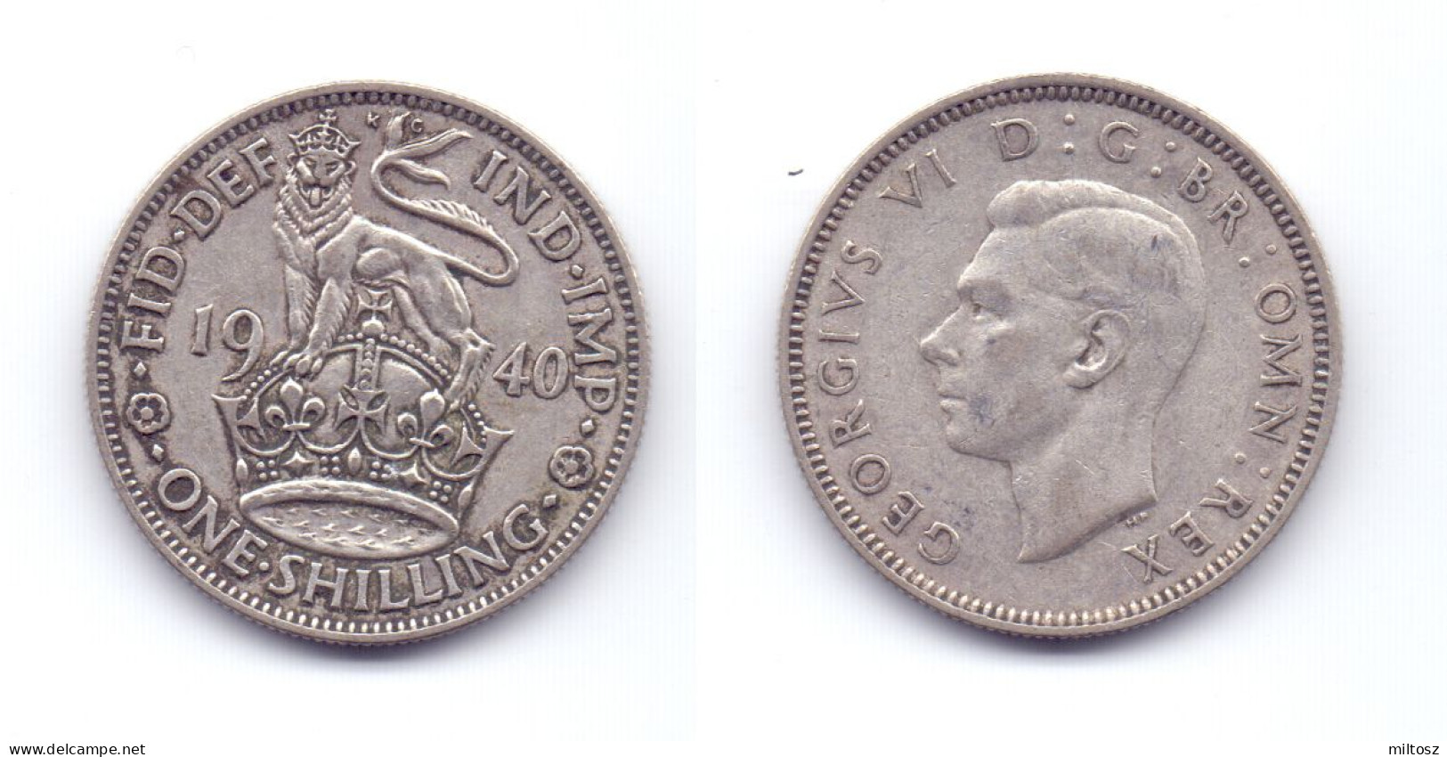 Great Britain 1 Shilling 1940 English Crest - I. 1 Shilling