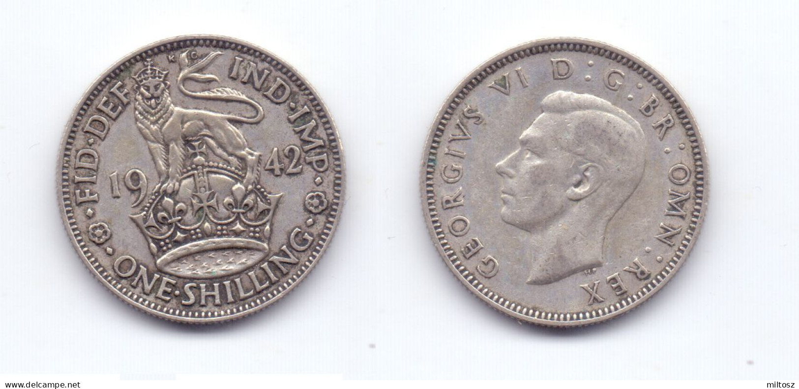Great Britain 1 Shilling 1942 English Crest - I. 1 Shilling