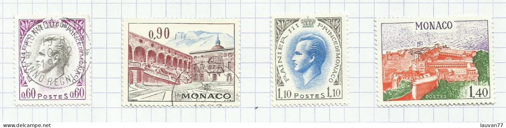 Monaco N°847 à 850 Cote 7.85€ - Oblitérés