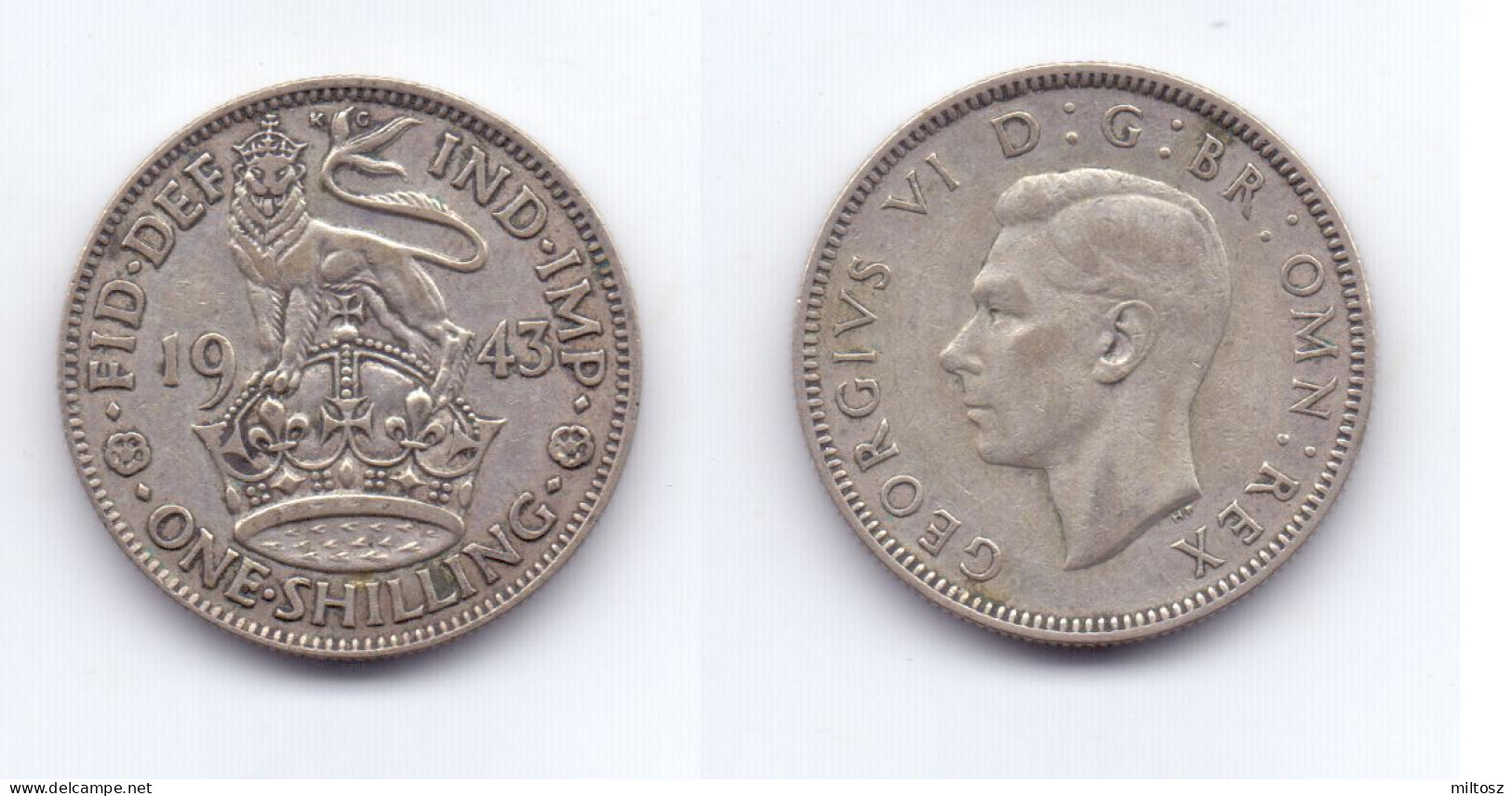 Great Britain 1 Shilling 1943 English Crest - I. 1 Shilling