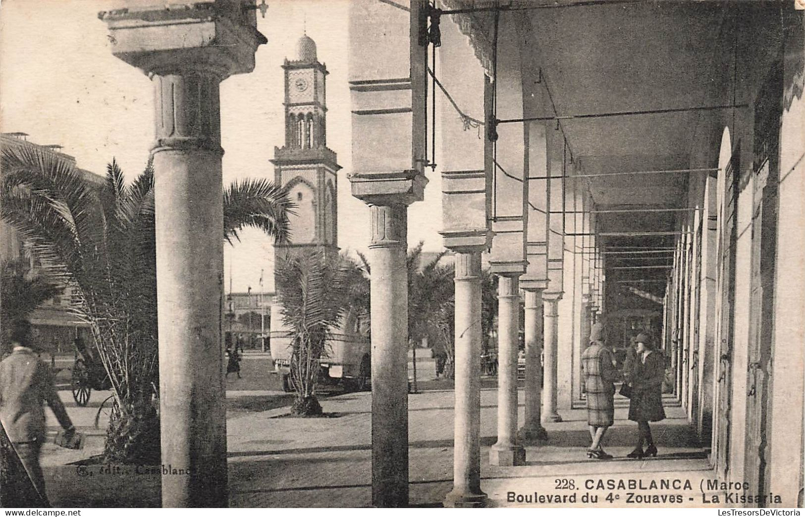 MAROC - Casablanca - Boulevard Du 4è Zouaves - La Kissaria - Carte Postale Ancienne - Casablanca