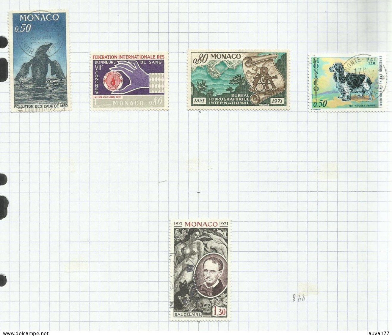 Monaco N°859 à 862, 867 Cote 5.30€ - Used Stamps