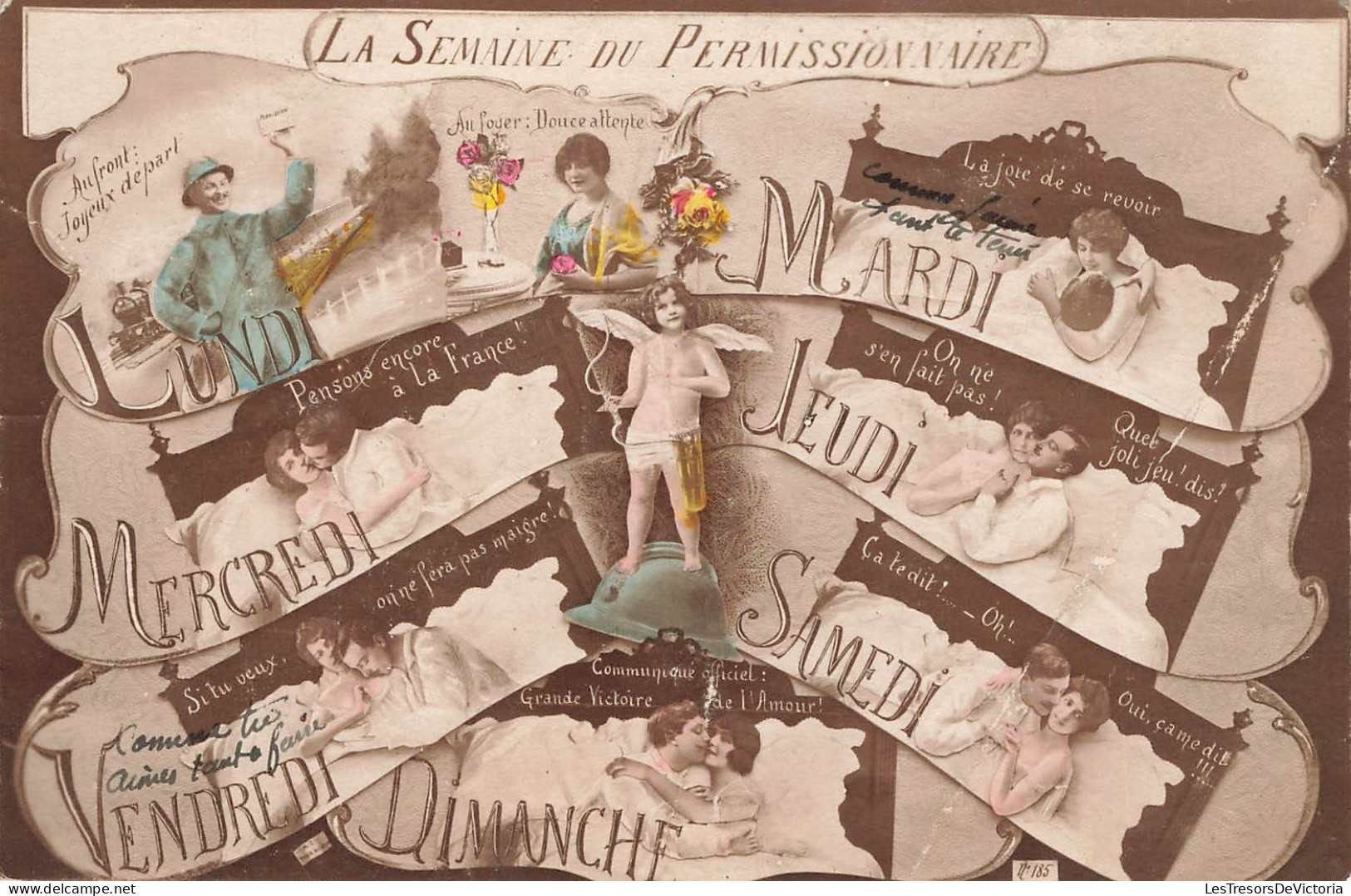 COUPLES - La Semaine Du Permissionnaire - Carte Postale Ancienne - Koppels