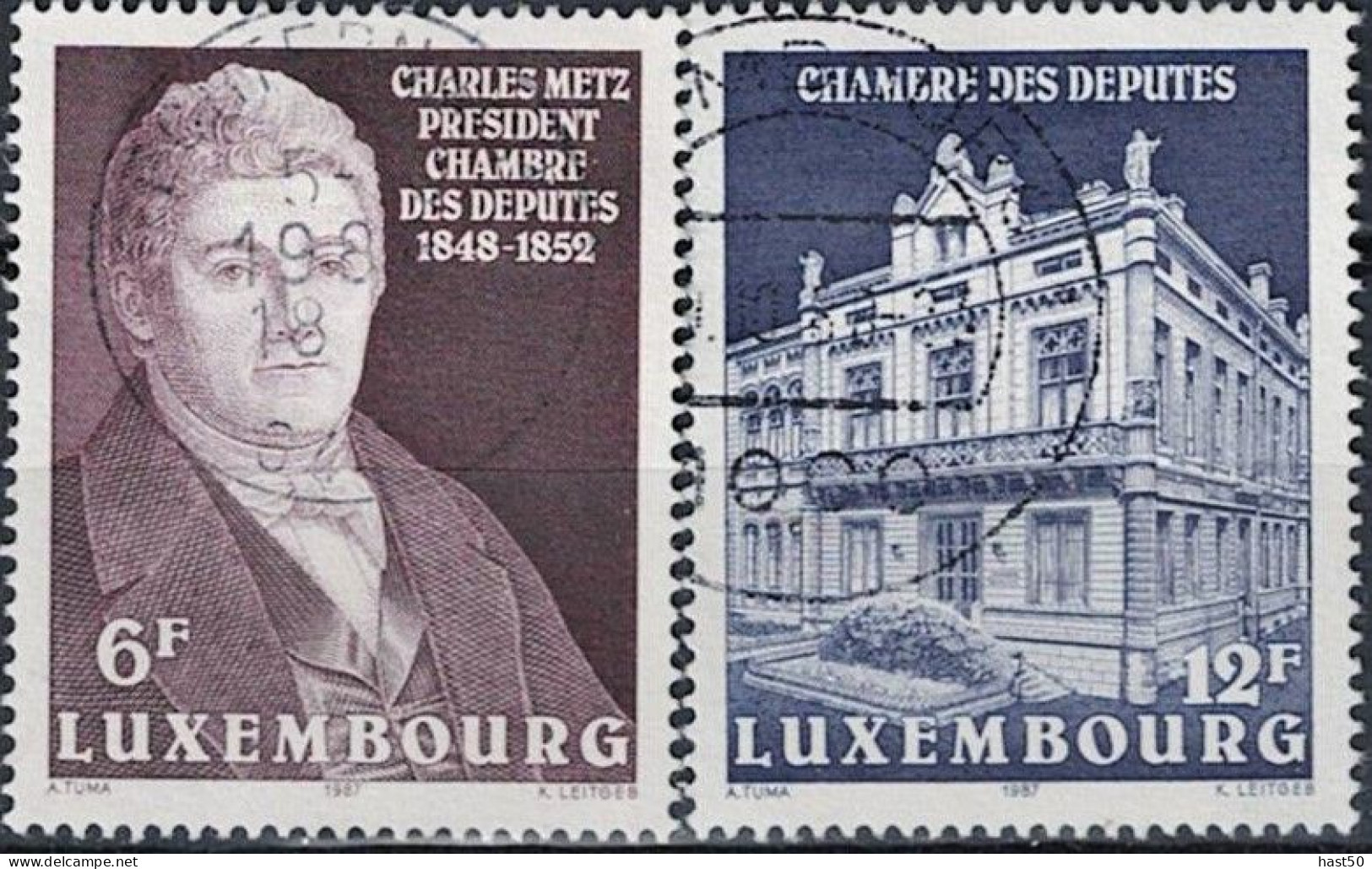 Luxemburg - Abgeordnetenkammer (MiNr: 1183/4) 1987 - Gest Used Obl - Oblitérés