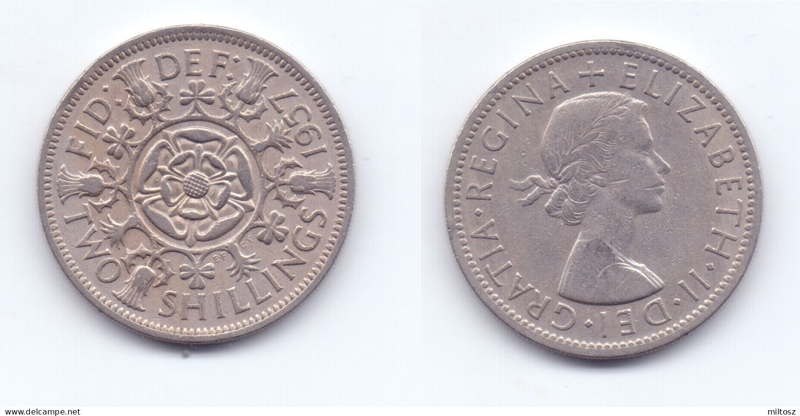 Great Britain 2 Shillings 1957 - J. 1 Florin / 2 Shillings