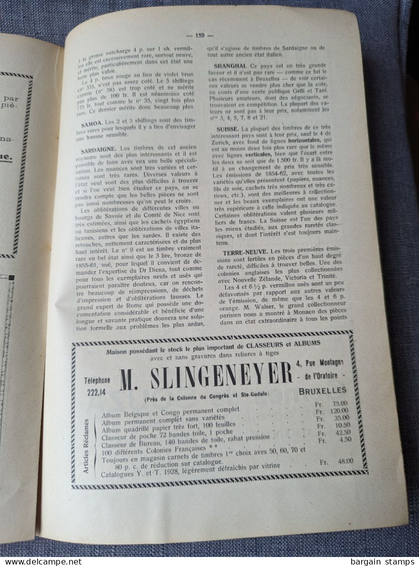 Annales internationales de la timbrologie - D. Darteyre	- 1928 - Liste des études en description