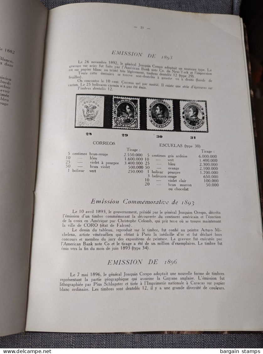 Les émissions postales du Vénézuela - Georges Brunel - Ed. philatéliques - 1931 - Ex n°12 sur 50 - Tirage grand luxe