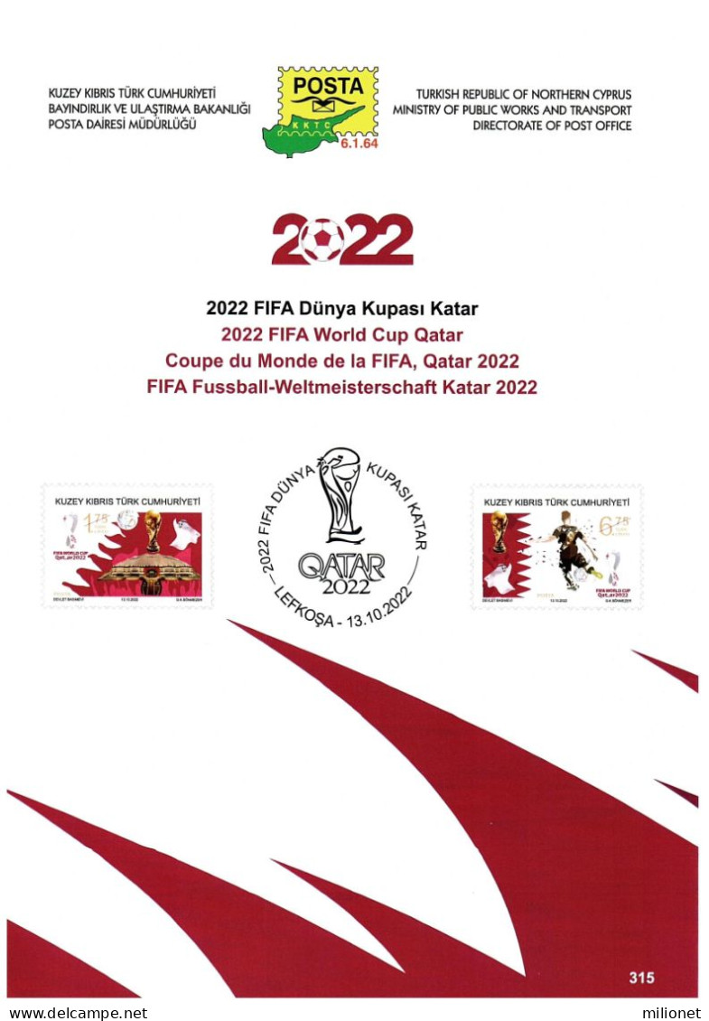 CHIPRE TURCO NORTHERN TURKISH CYPRUS ZYPERN 2022 FIFA World Cup Qatar BROCHURE Nº 315 - Andere & Zonder Classificatie