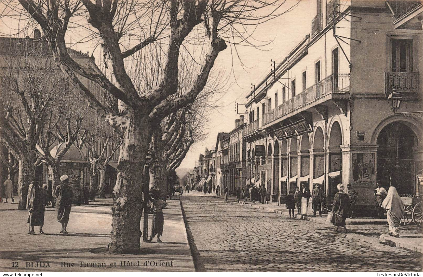 ALGÉRIE - Blida - Rue Tirman Et Hôtel D'Orient - Carte Postale Ancienne - Blida