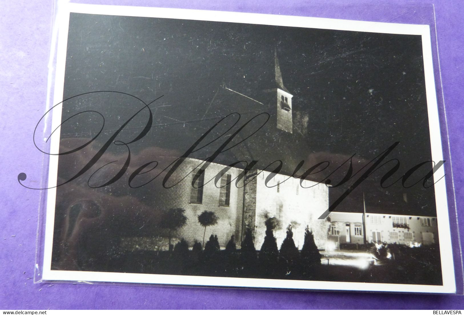 Cordes Eglise Dans La Nuit/  Frasnes Lez Anvaing Carte Photo 1975 - Frasnes-lez-Anvaing
