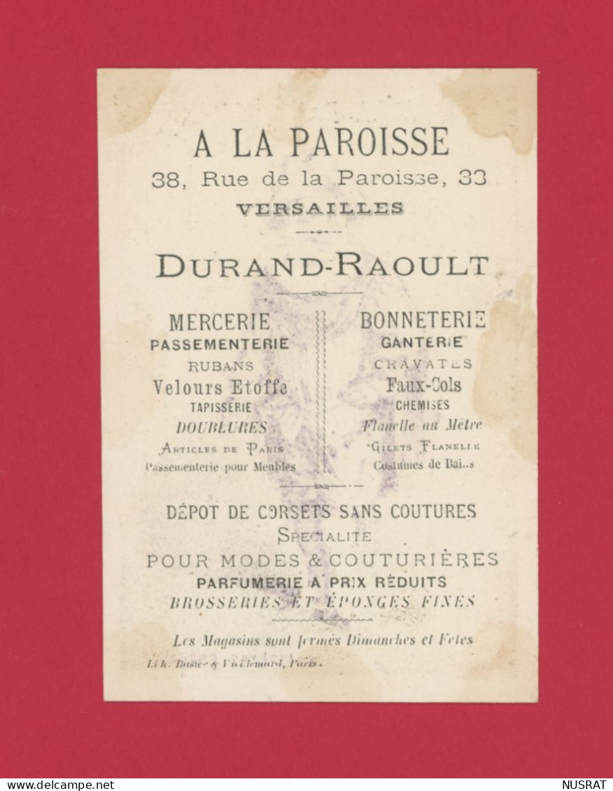 Versailles, A La Paroisse, Durand-Raoult, Jolie Chromo Lith. Baster & Vieillemard BV11-06, Capitaine Fracasse - Autres & Non Classés