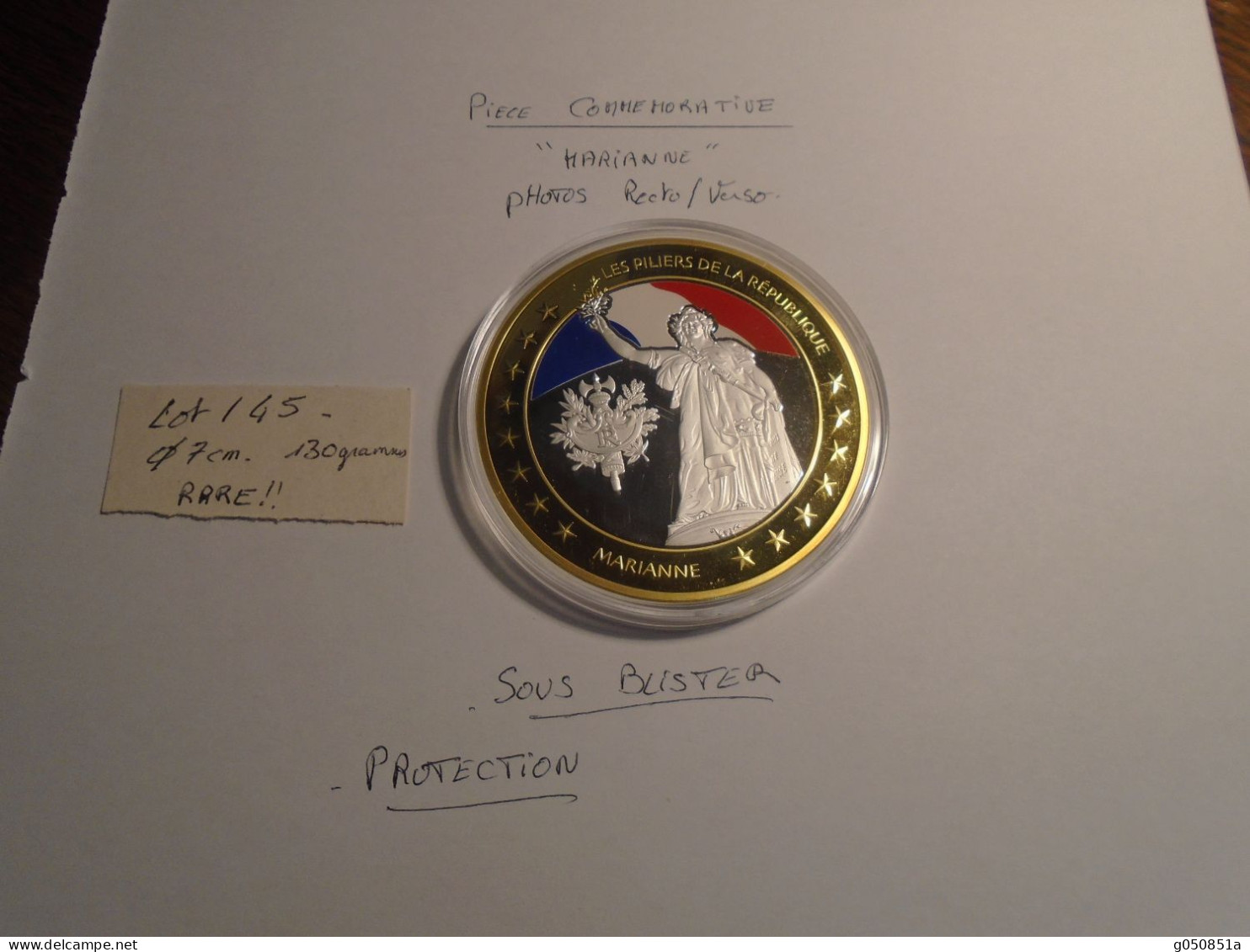 Medaille COMMEMORATIVE **LA MARSEILLAISE ** Diametre 7 Cm ++ 130 Grammes   SUPERBE Neuve Dans Sa Protection 9 Photos - Conmemorativos