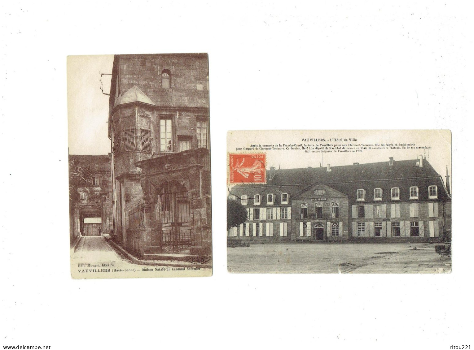 Lot 2 Cpa - 70 - VAUVILLERS - Maison Natale Cardinal Sommier - Hotel De Ville - Vauvillers