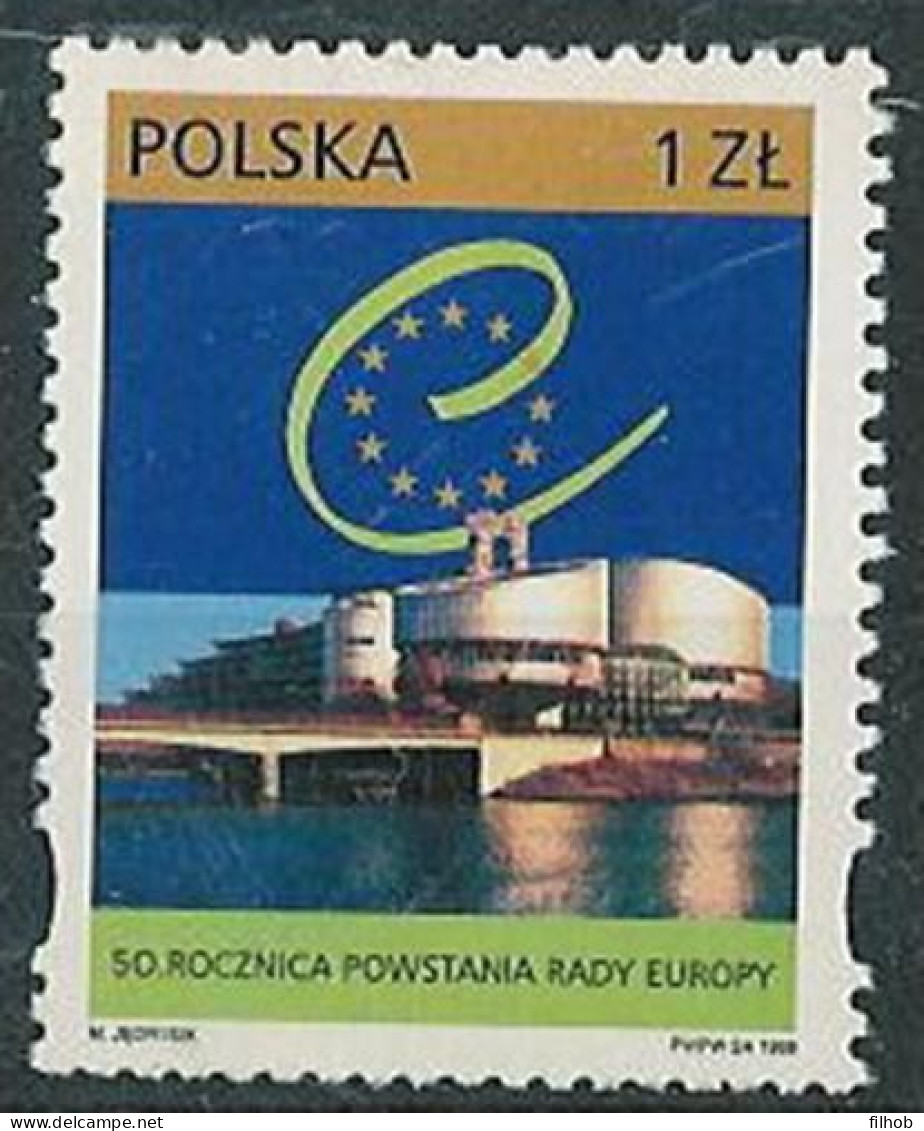 Poland Stamps MNH ZC.3614: The Council Of Europe 50 Y. - Ungebraucht