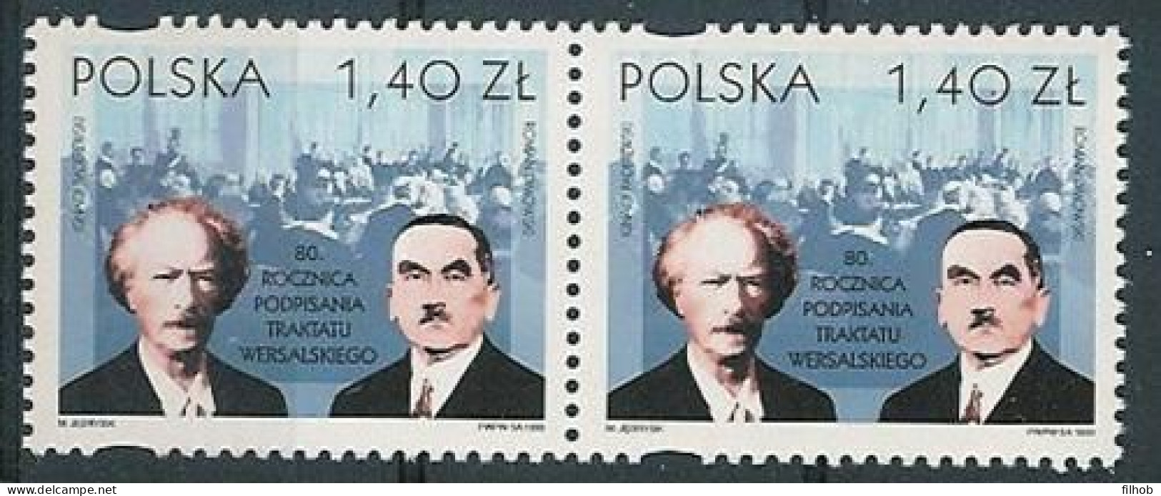 Poland Stamps MNH ZC.3629 2po: Treaty Of Versailles 80 Y. (2h) - Ungebraucht
