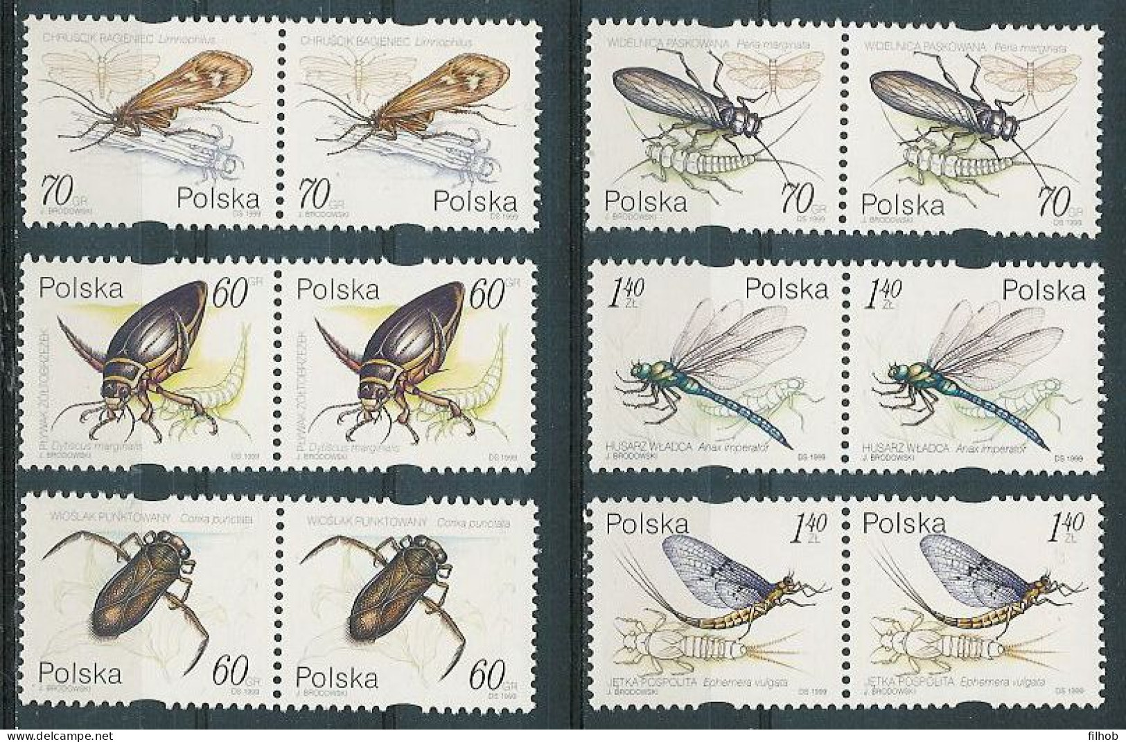 Poland Stamps MNH ZC.3632-37 2po: Aquatic Insects (2h) - Ungebraucht