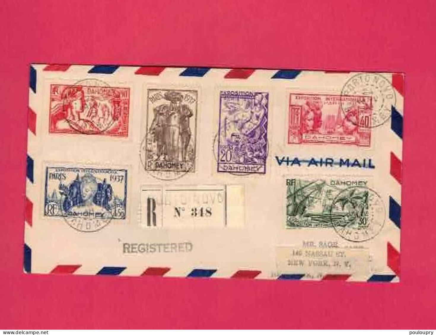 Lettre Recommandée De 1938 Pour Les EUAN - YT N° 103 à 108 - Exposition Internationale De Paris - Brieven En Documenten